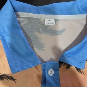 Blue and Peach Tropical Shirt
